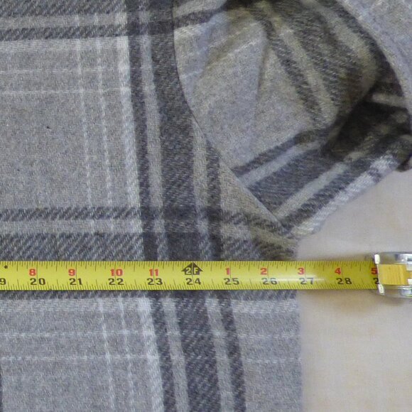 QUIRKY BOHO GOTH ROYAL STANDARD GRAY PLAID CHECK PONCHO TOP WITHOUT BELT O/S - Picture 9 of 11